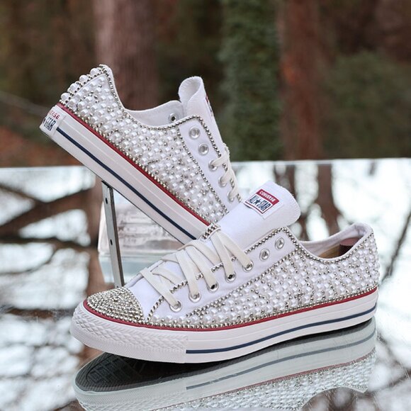 Converse Chuck Taylor All Star Low Rhinestones & Pearls - Picture 4 of 15